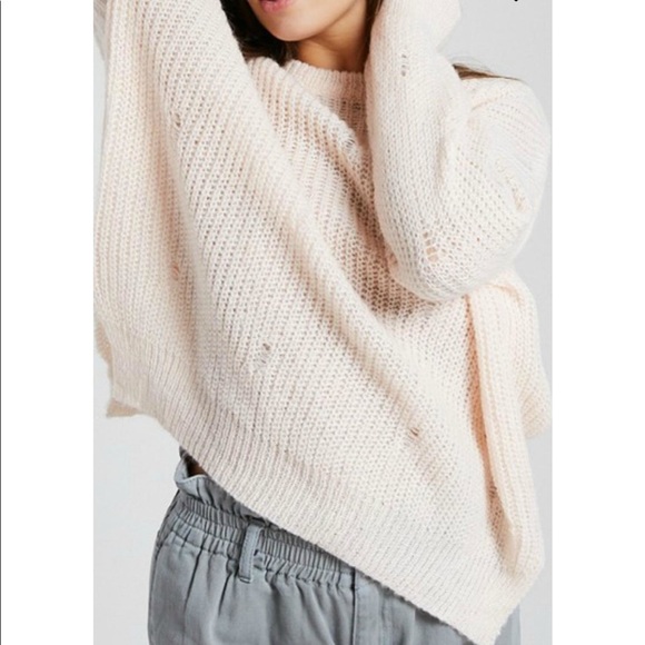 Wishlist soft pink oversized distressed sweater - Picture 1 of 7